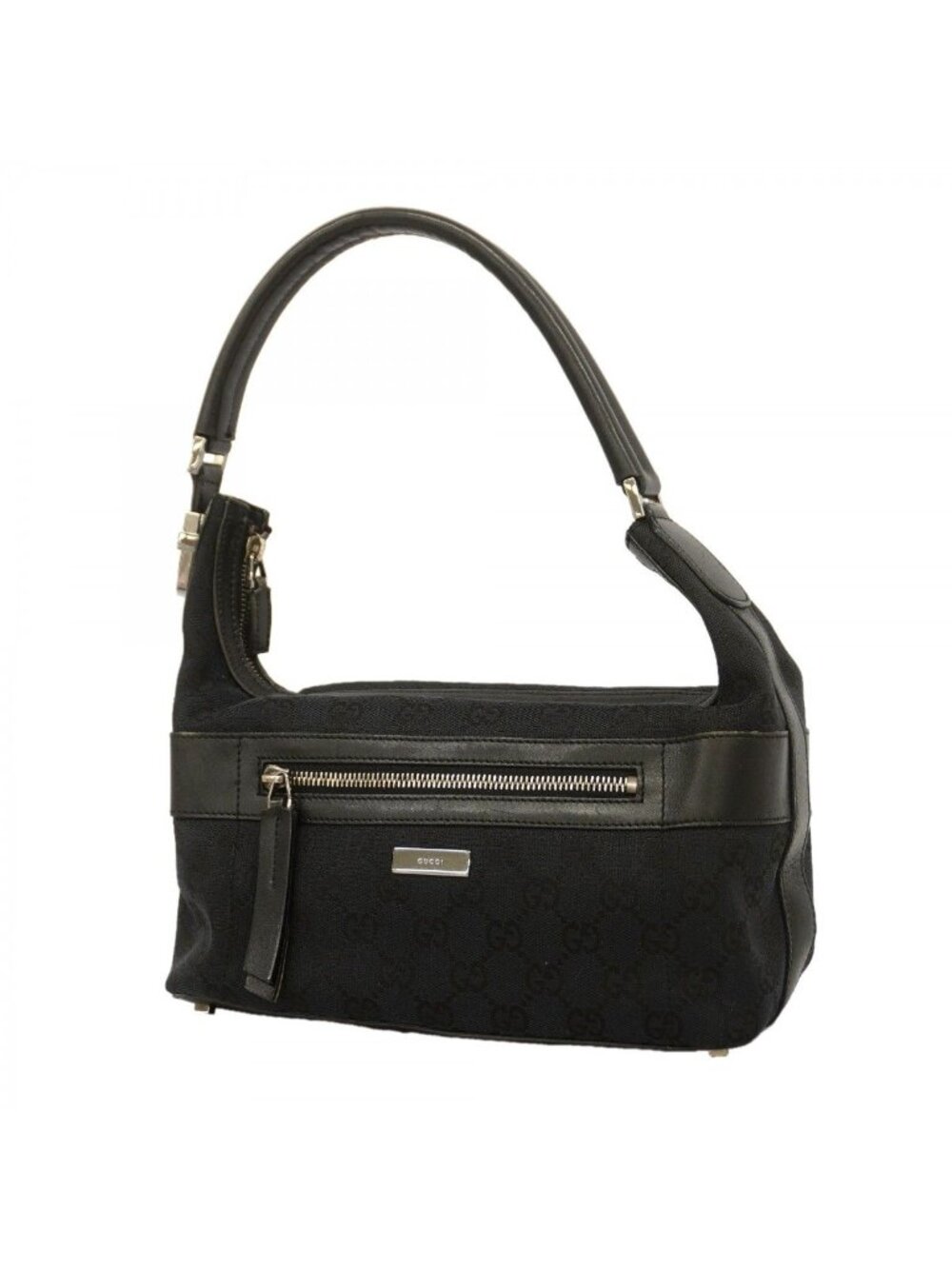 Gucci Handbag GG Canvas 001 Black Silver